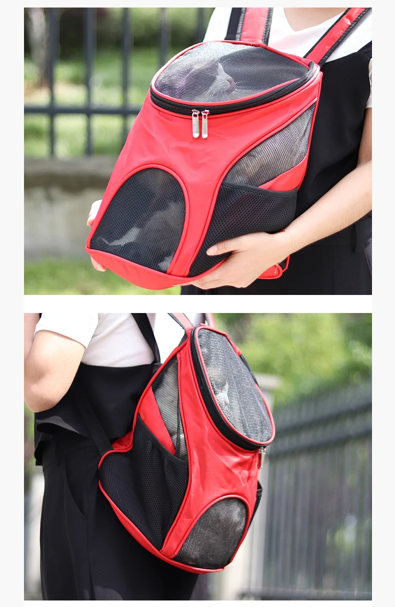 Переноска для собак, кошек, переноска для путешествий на открытом воздухе, переносная сумка-рюкзак с двойным плечом, сетчатые принадлежности, 6 цветов, съемный