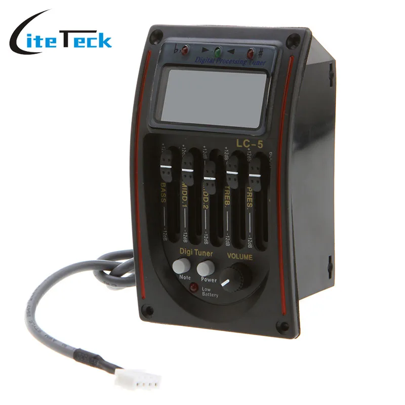 Акустический 5-полосный эквалайзер для гитары усилитель звукоснимателя ЖК-экран