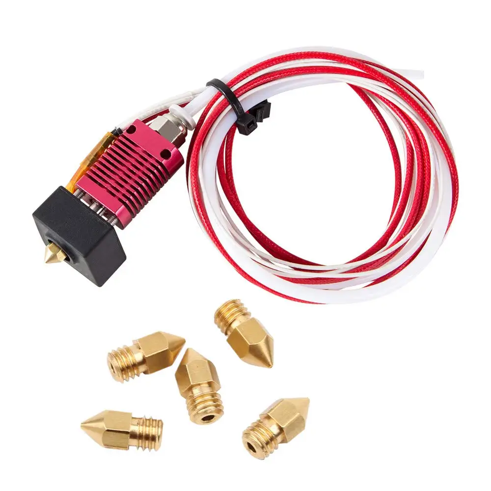 Creality 3D Printer Extruder Assembled MK8 Hot End Kit +5pcs 0.4MM nozzles for Ender 3/ Ender 3 Pro Aluminum Heating Block parts Creality 3D Printer Extruder Assembled MK8 Hot End Kit +5pcs 0.4MM nozzles for Ender 3/ Ender 3 Pro Aluminum Heating Block parts