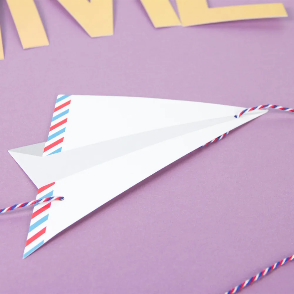 Винтажное время летает самолет облака вечерние плакатная бумага Гирлянда из