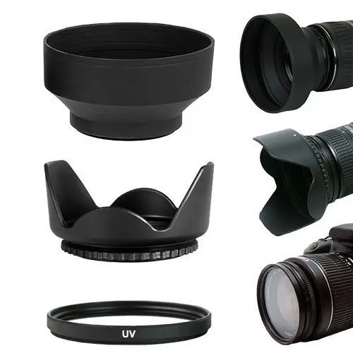 Комплект для защиты объектива 58 мм комплект Canon Rebel T6i T6 T5i T5 SL1 70D 1300D 1200D|58mm lens hood|lens