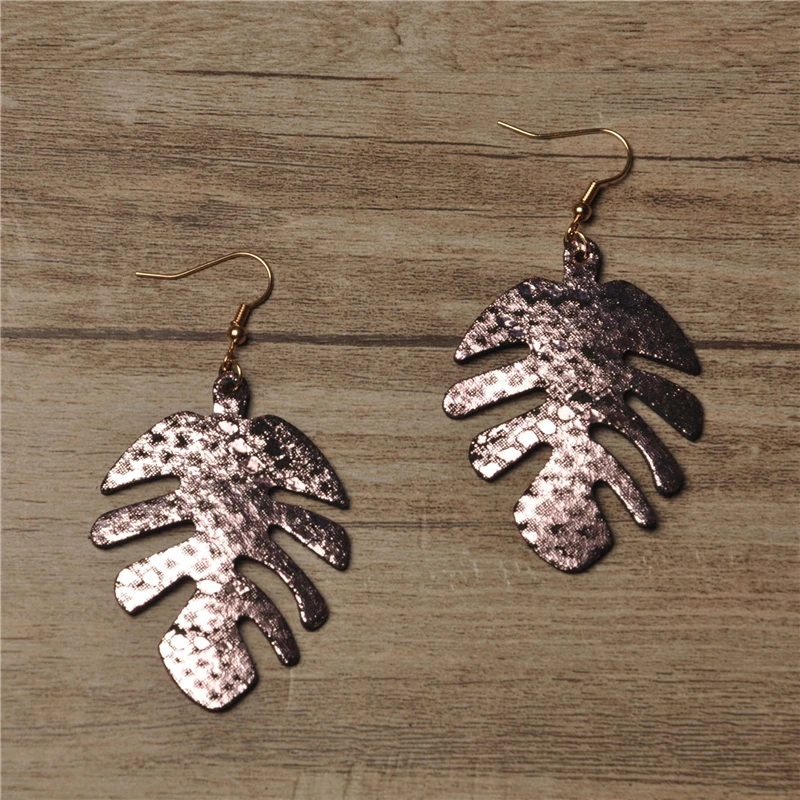 Модные висячие серьги из натуральной кожи Уникальный дизайн в форме рыбьей кости