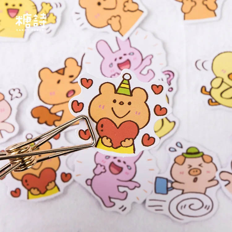 45 шт./лот домашних животных коллекция мини декоративные Kawaii милая коробочка наклейки комплект Скрапбукинг хлопья журнал стационарные деко