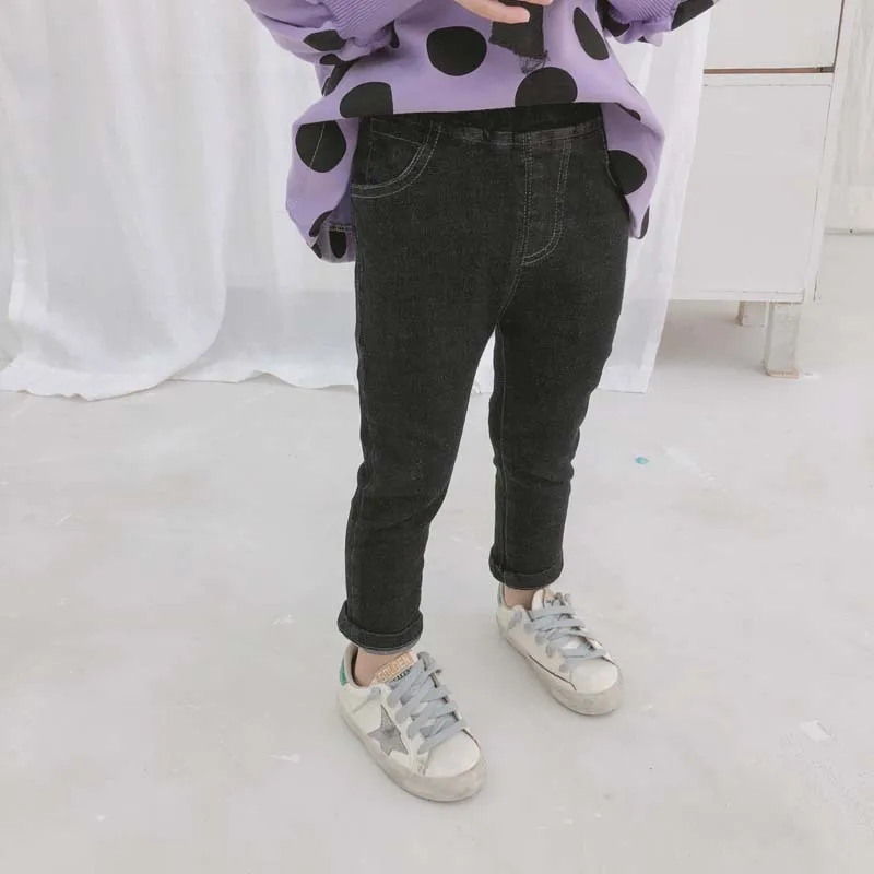 Модные джинсы в Корейском стиле для маленьких девочек 2 цвета универсальные