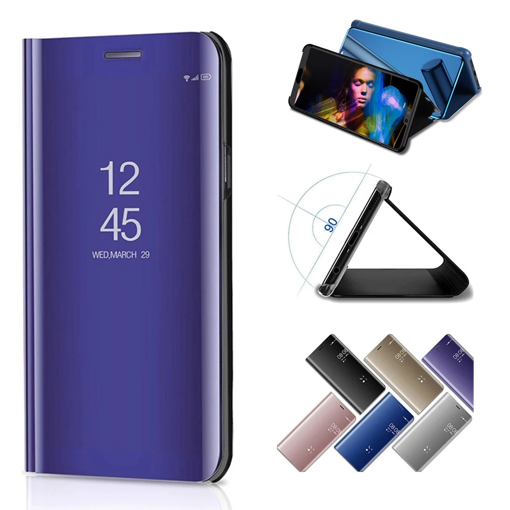 Зеркальный умный чехол для телефона huawei Y5 Y6 Y7 Y9 Prime 2018 Honor 7A 7C 8X9 V10 Note 10 Lite Play Max