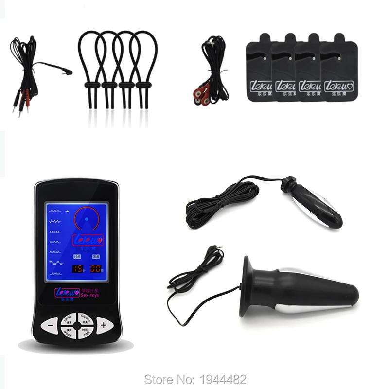 Electro Shock Set Penis Erection Enhancer Adjustable Cock Ring Sex Clitoris Massage Stimulate Pad Estim Vagina Butt Plug | Красота и
