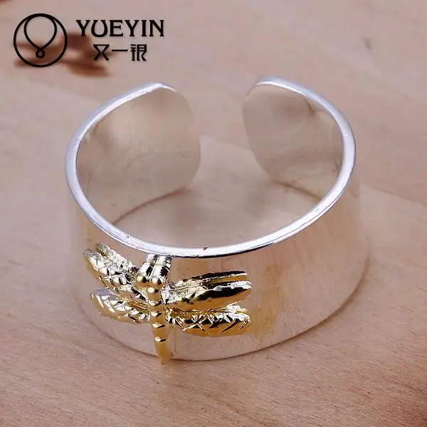 New Fashion Golden Dragonfly Opening Ring Accessories Jewelry Top Quality Crystal Finger Rings for Women Girl Nice Gift With | Украшения и