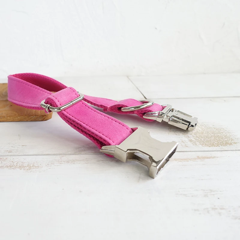 

Dog Collar Metal Puppy Cat Dog Collar Leash Rose red Pet Collars Adjustable