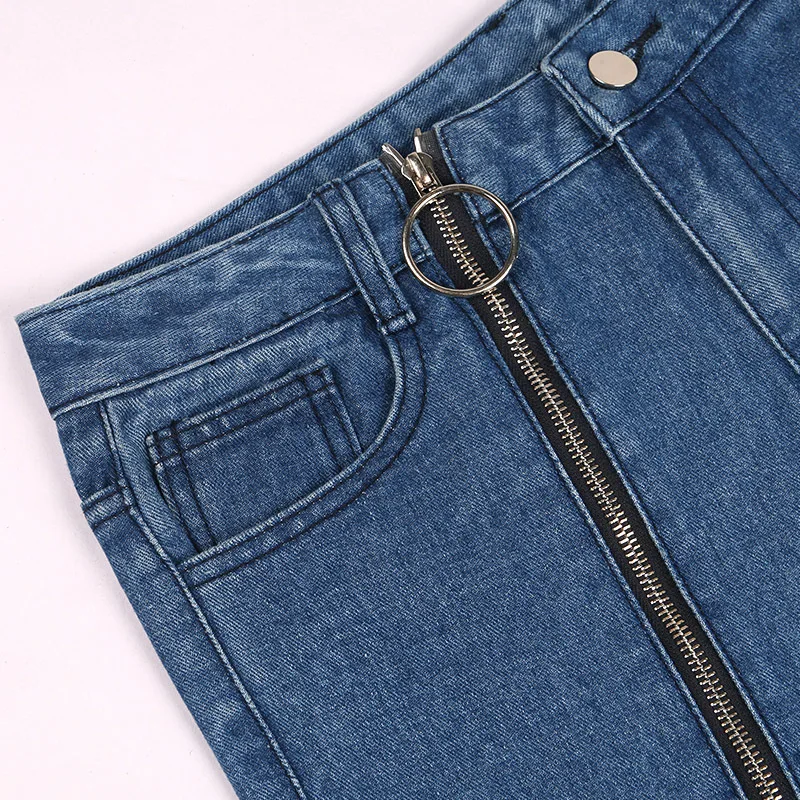 

High Waist Jeans Woman Personality Zipper Streetwear Denim Wide Leg Pants Ankle-Length Pants Mom Jeans Vaqueros Mujer
