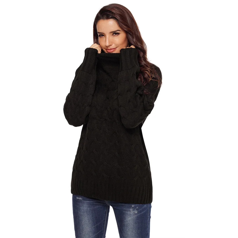 

2018 Spandex Computer Knitted Full Limited Poncho Women Sweaters And Pullovers Winter New Knitting Pullover Long Sleeve Sweater