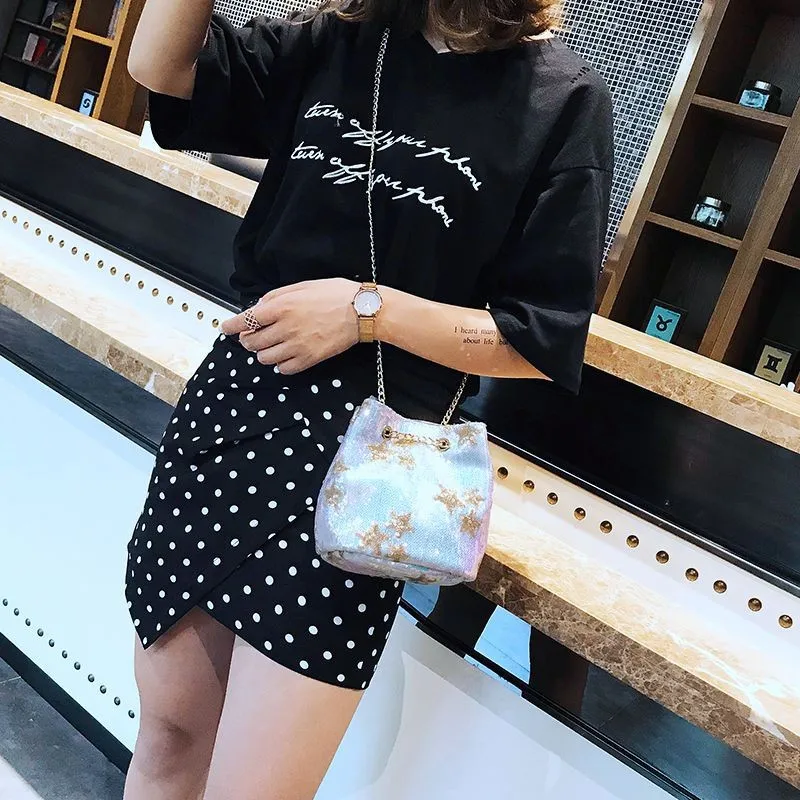 Femme 2018 сумки на плечо пентаграмма блестки Сумки Bolsa Feminina Женская блестками