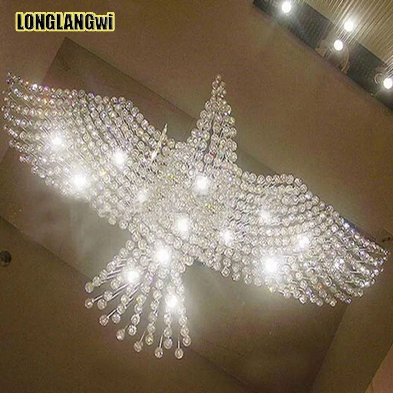 Большой дизайн птицы современный светодиодный хрустальный светильник люстра