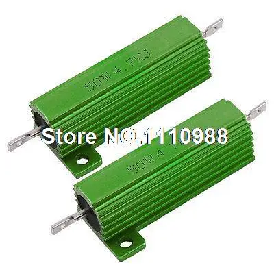 2 шт. Зеленый 50 Вт 4 7 K Ohm 5% алюминиевый корпус провода резисторы|resistor watts|resistor