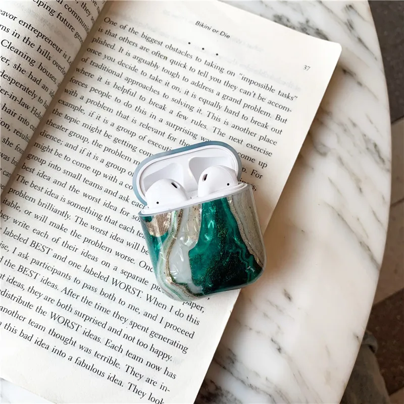 Style 1 Абстрактный мраморный узор для Apple Airpods чехол для наушников Slicone чехол для Airpods аксессуары роскошный ракушка корпусы гарнитурные - Цвет: Style 1