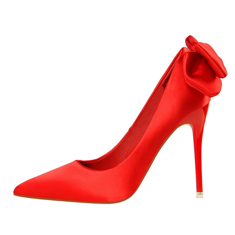 2018 Акция zapatos mujer Tacon женская обувь весна на высоком каблуке с бантом тонкие