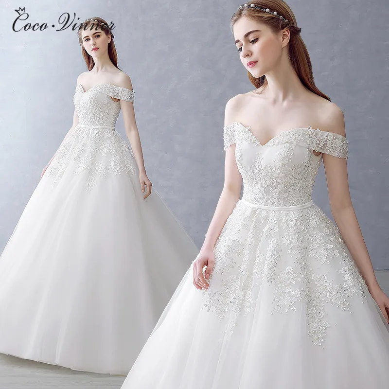 

Cap Sleeve Pearls Bead Tulle Lace Wedding Dress robe de mariee gelinlik bride dress trouwjurk mariage wedding gowns w0147