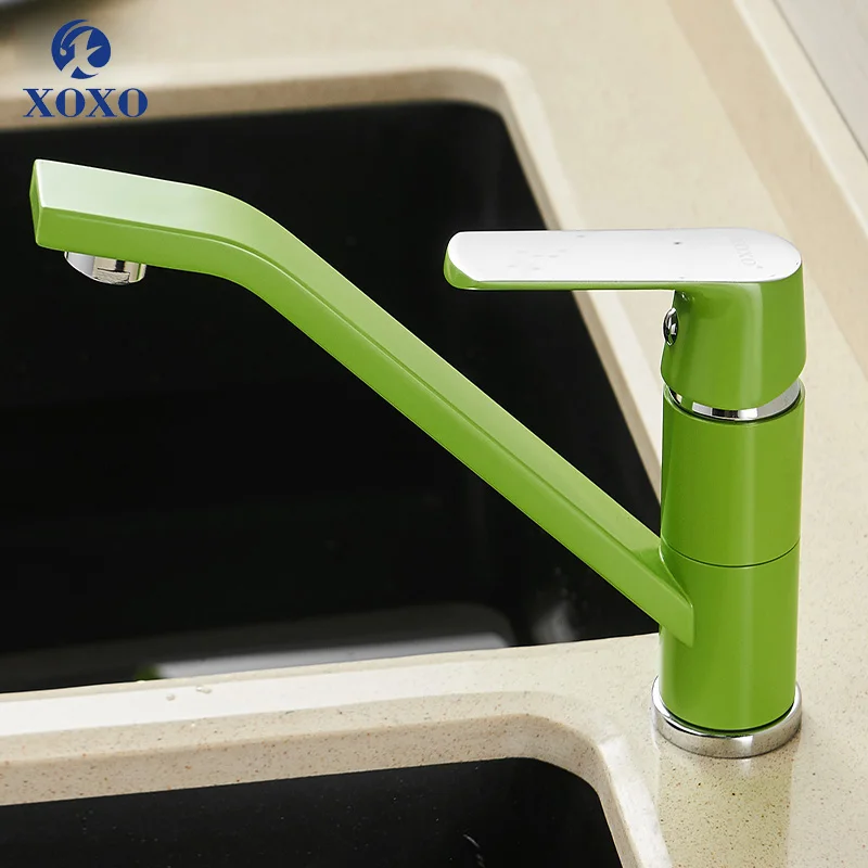 XOXO Kitchen Faucet Cold and Hot 360 Degree White Orange Green Single Handle Hole Rotation Torneira Cozinha Mixer 20021R | Обустройство
