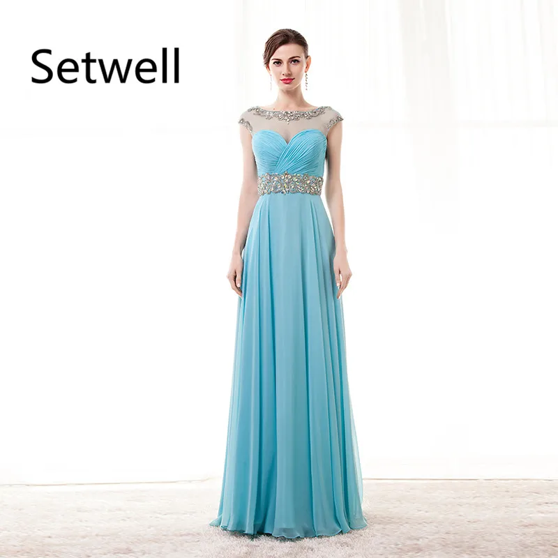 Женское платье для выпускного Setwell шифоновое вечернее до пола с открытой спиной