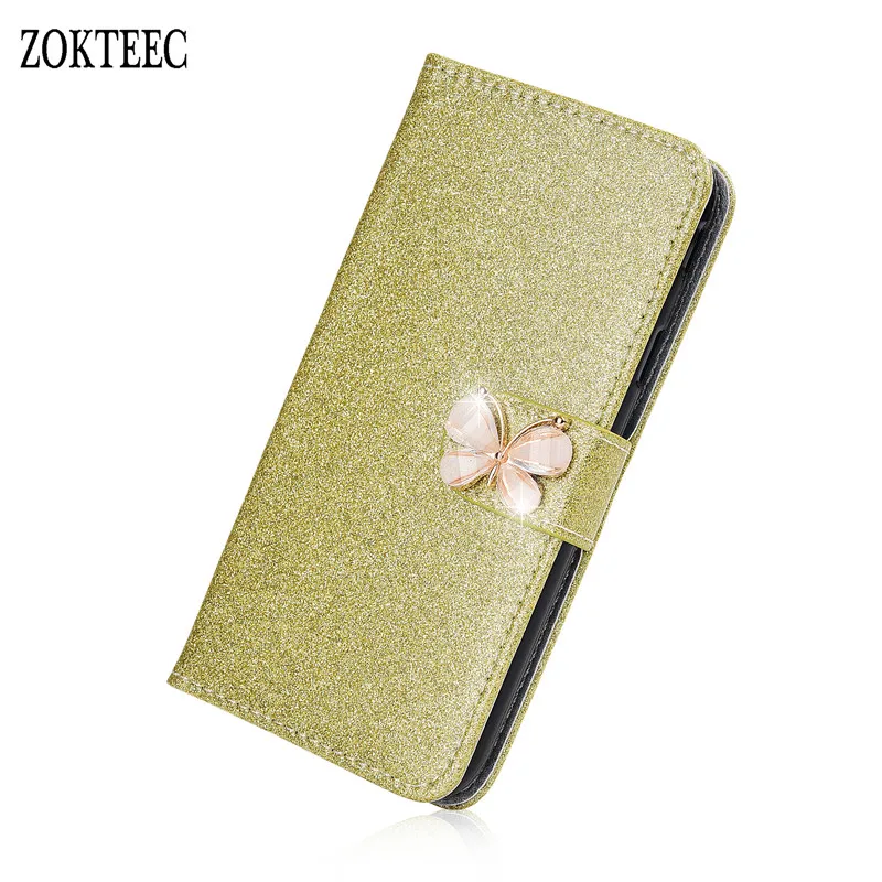 ZOKTEEC For Nokia 6 (2018) Fashion Bling Diamond Glitter PU Leather Case Wallet Cover (2017) Flip Stand | Мобильные телефоны и