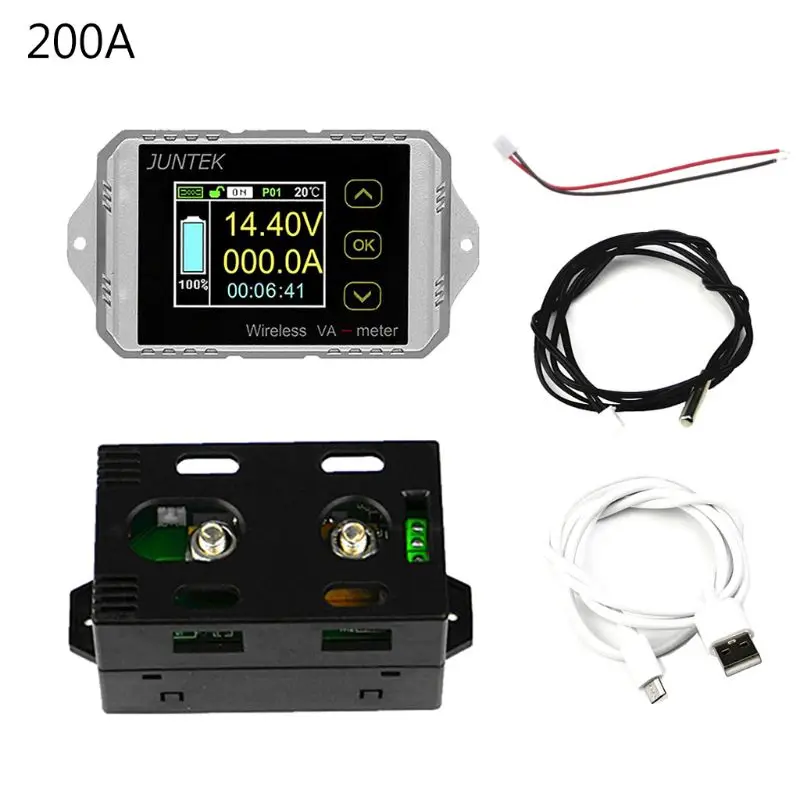 DC 120V 50A ~ 300A беспроводной амперметр напряжение кВтч ваттметр автомобильный