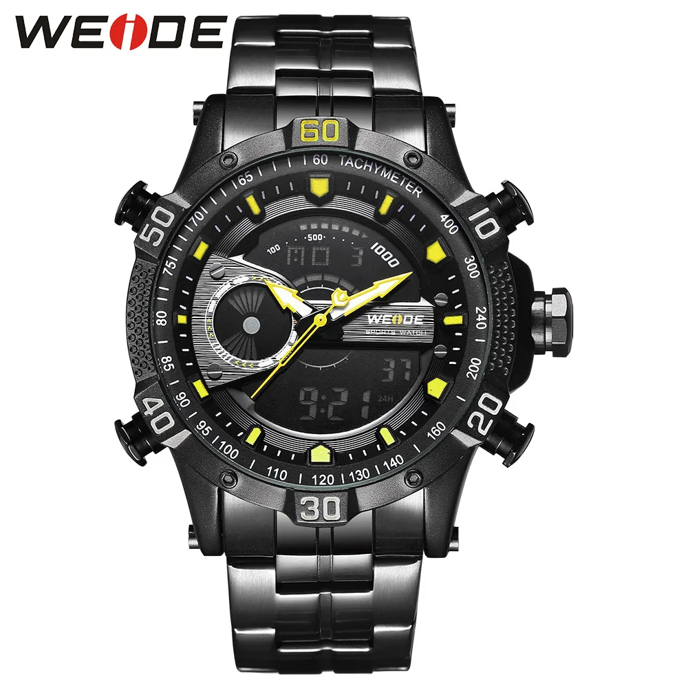 Роскошные Брендовые спортивные мужские Цифровые кварцевые часы WEIDE из