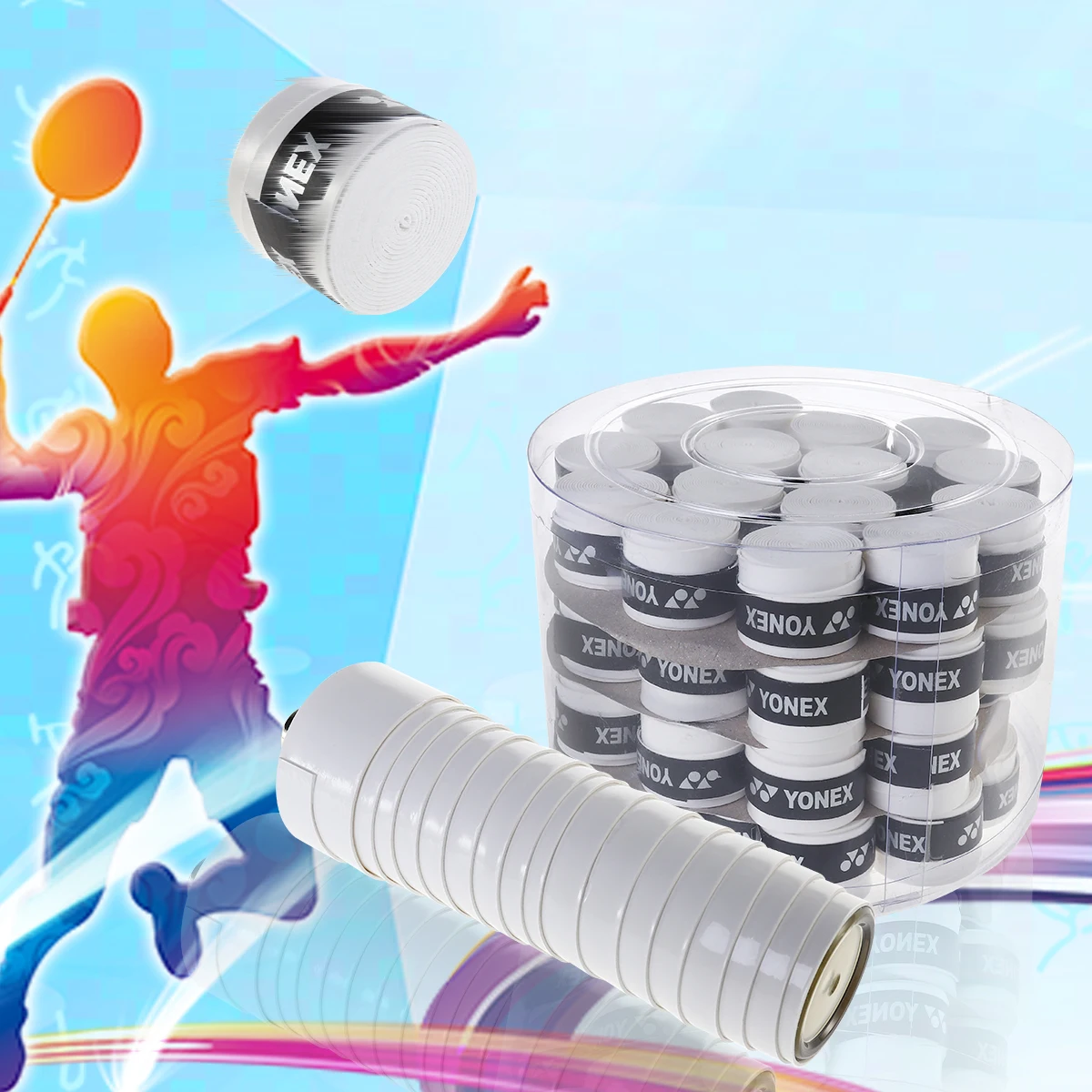 60 шт. сменная Нескользящая ракетка Overgrip Sport Sweatband бадминтон Grip Теннисная ракетка Squash Racquet Tape Grips аксессуары обмотка для ракетки лента для теннисной ракетки обмотка для ракетки