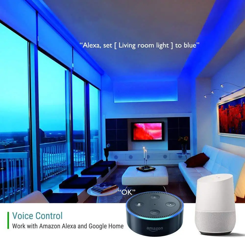 Мини WIFI RGB/RGBW контроллер полосы музыкальный от Amazon Alexa Google домашний телефон для