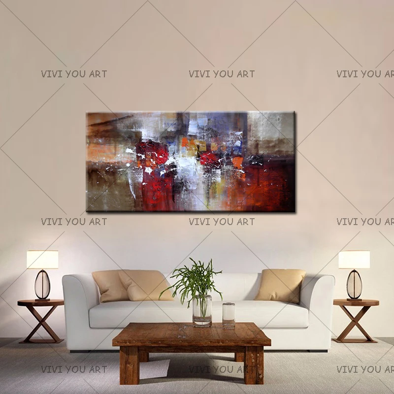 Abstract Modern Large Canvas Wall Art Huge Handmade Oil Painting Decorative Paintings For Home Decor Office Decoration | Дом и сад