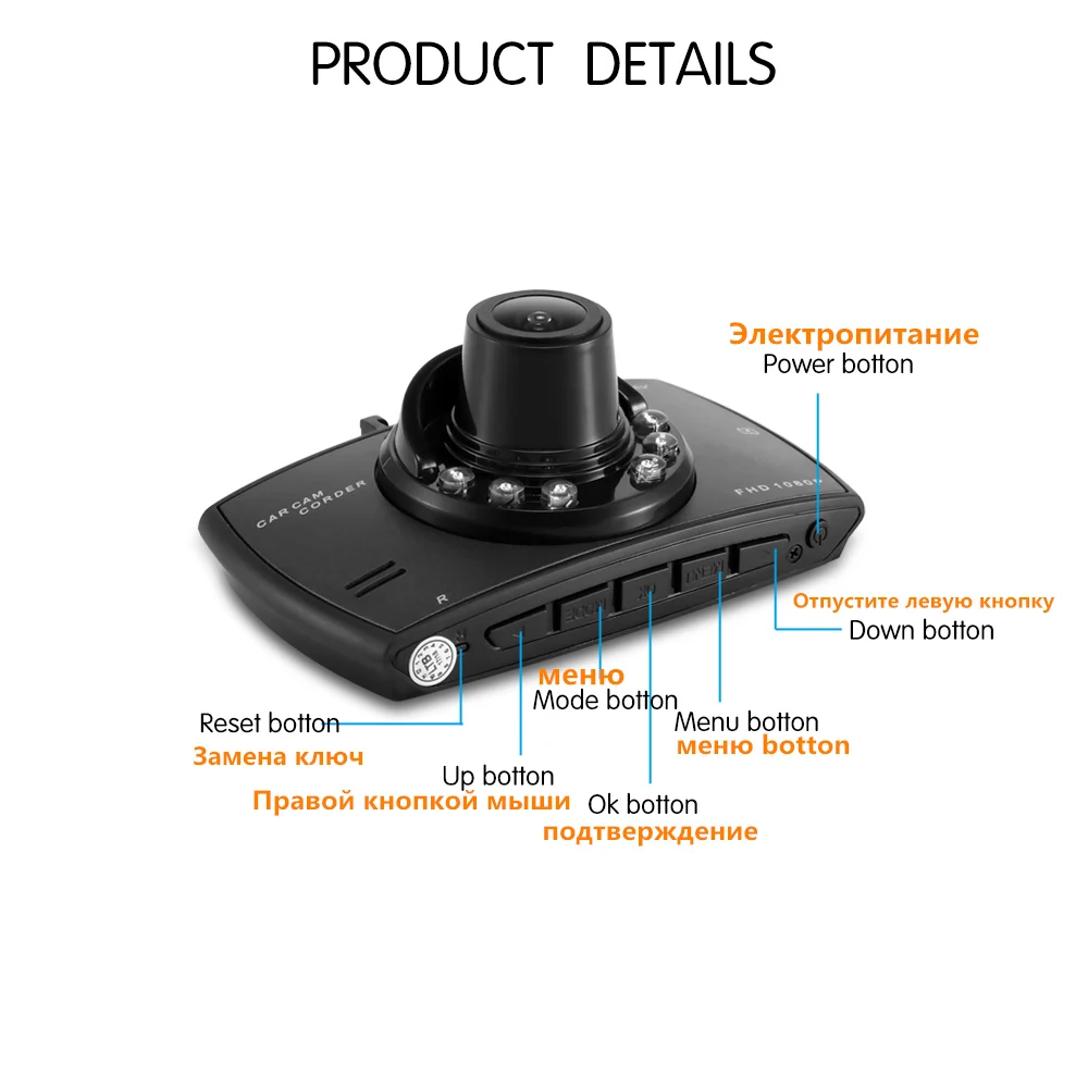Yashianda 2.7 Inch Car DVR Dash Camera Full HD 1080P Video Recorder Camcorder Motion Detection Loop Recording Cam |