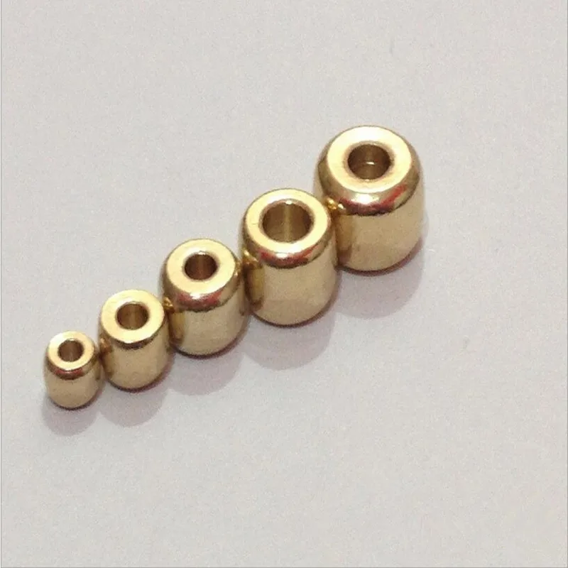 

50pcs 3/4/5/6/7/8mm Original Brass Round Metal Loose Spacer Tube Beads Fit Charms Bracelet Necklace DIY Jewelry Making Z368