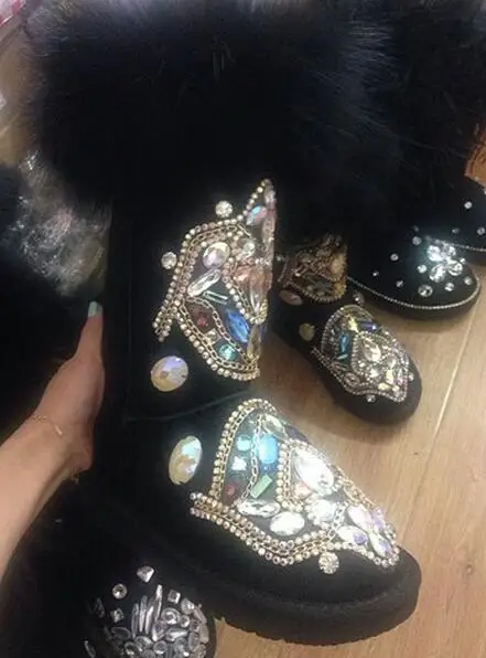 Лидер продаж зима 2018 женские теплые зимние сапоги с лисьим мехом женская обувь