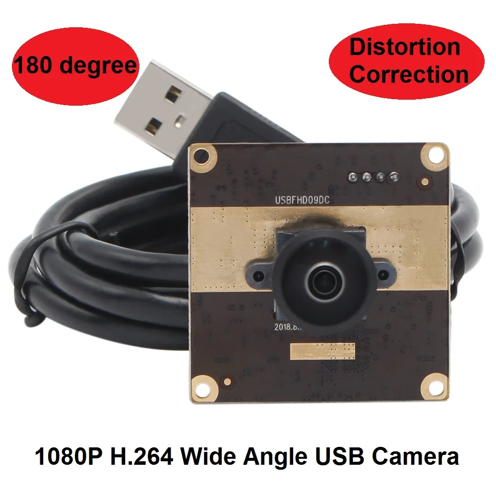 

2 мегапикселя Full HD 180 градусов широкоугольный объектив USB модуль камеры с функцией коррекции искажений