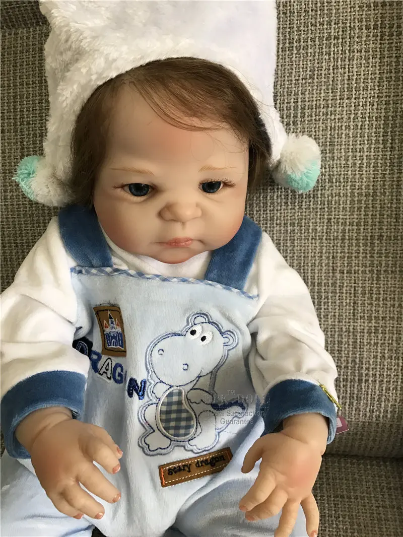 NPK 57 см прекрасный полный корпус силиконовый Reborn Bebe мальчик кукла реалистичный ребенок мальчик в мягкой плюшевой 2" Кукла Одежда лучший подарок для детей