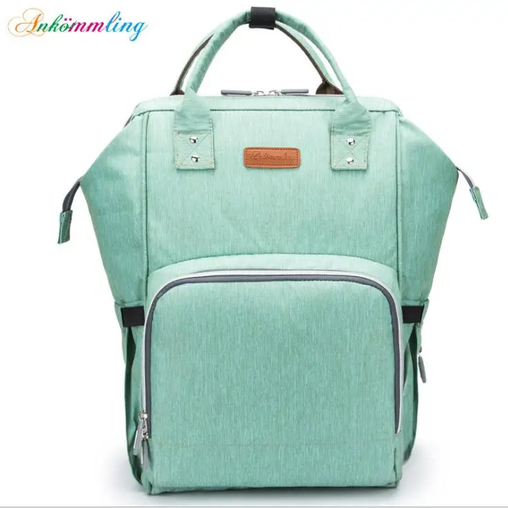 Green with hooks ANKOMMLING большие сумки для подгузников для мам, сумка для пеленания для мам, большой детский рюкзак для путешествий, сумка для кормления, дропшиппинг - Цвет: Green with hooks