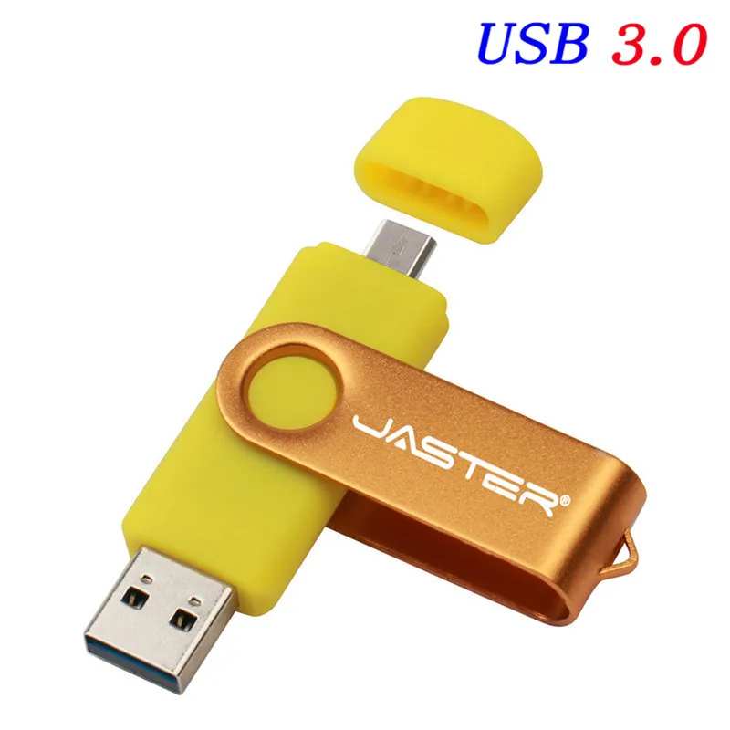 Цвет: желтый JASTER флеш-накопитель USB 3,0 8 ГБ 16 ГБ 32 ГБ Флешка Meta OTG USB 2,0 флэш-накопитель Внешняя память для смартфона - Цвет: Цвет: желтый