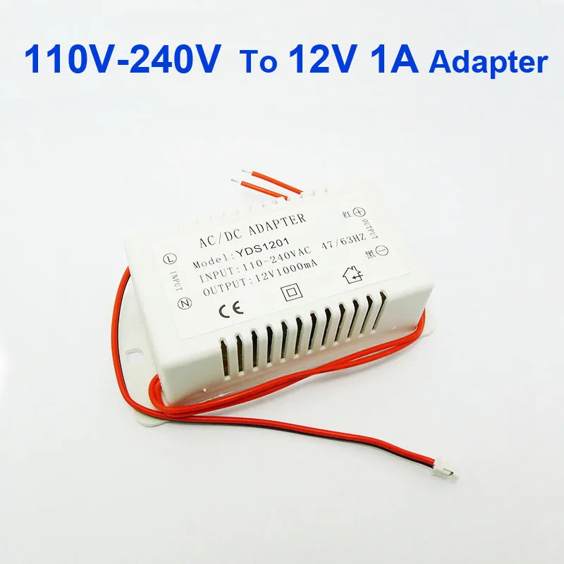 Высококачественный источник питания постоянного тока 12 В 1 а 110 240 адаптер
