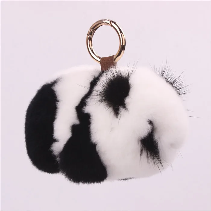 Rex Rabbit Fur Panda Keychain Mink Jewelry Plush Bag Pendant Hanging Luxury Pom Gifts for Women | Украшения и аксессуары