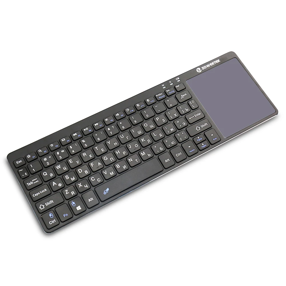 Подлинная Zoweetek K12 1 2 4G русская Беспроводная мини клавиатура с тачпадом для