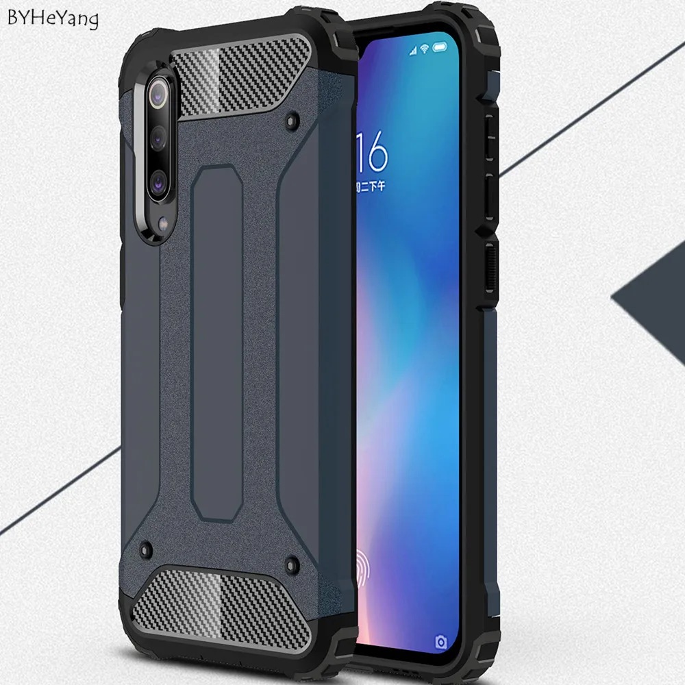 Для Xiaomi Mi 9 SE Чехол Броня Жесткий ПК Мягкая силиконовая задняя накладка из ТПУ