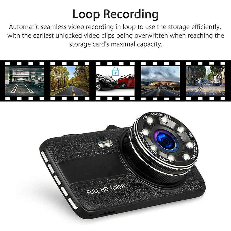 Видеорегистратор AXZONE T2 4-дюймовый автомобильный видеорегистратор с ночным