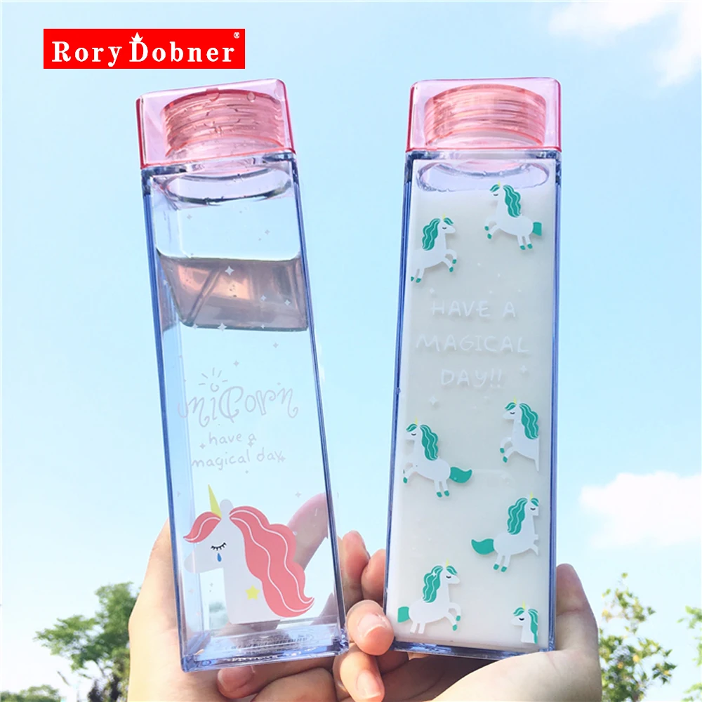 450 мл бутылки Новая модная бутылка для воды квадратной формы с крышкой из