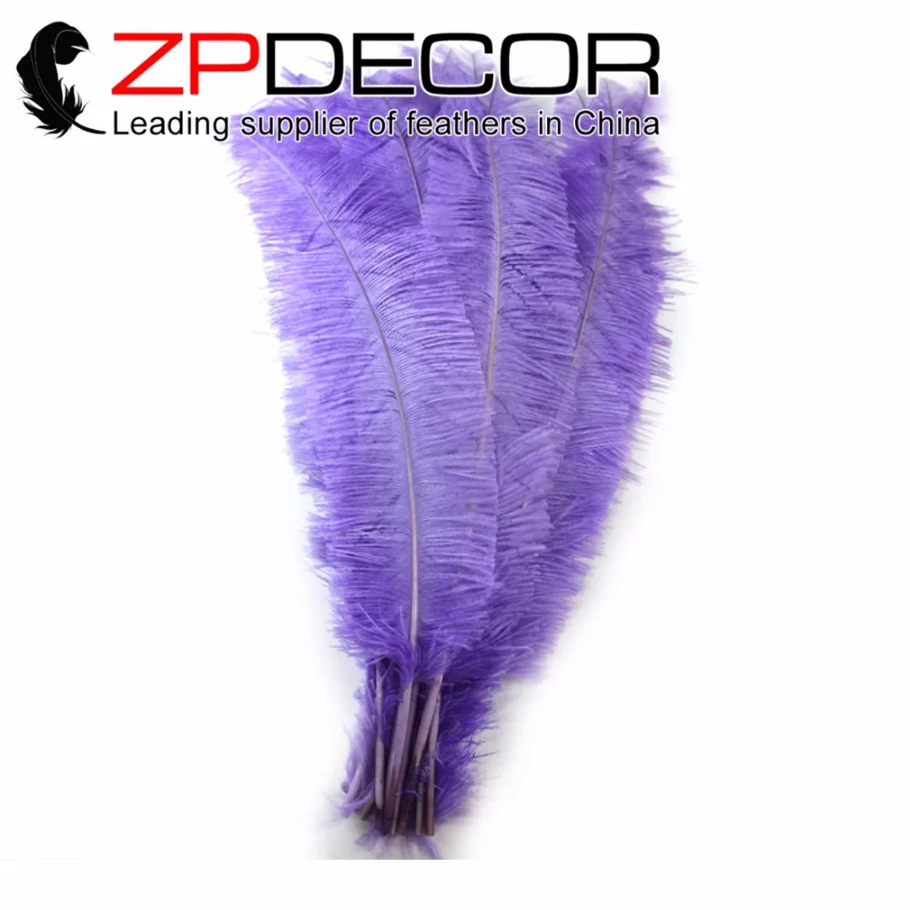 ZPDECOR-plumas de avestruz lavanda para sombreros, artesan&iacute;a, disfraz, boda, 55-60CM(22-24 pulgadas), Nandu, env&iacute;o gratis, 50 unids/lote-0