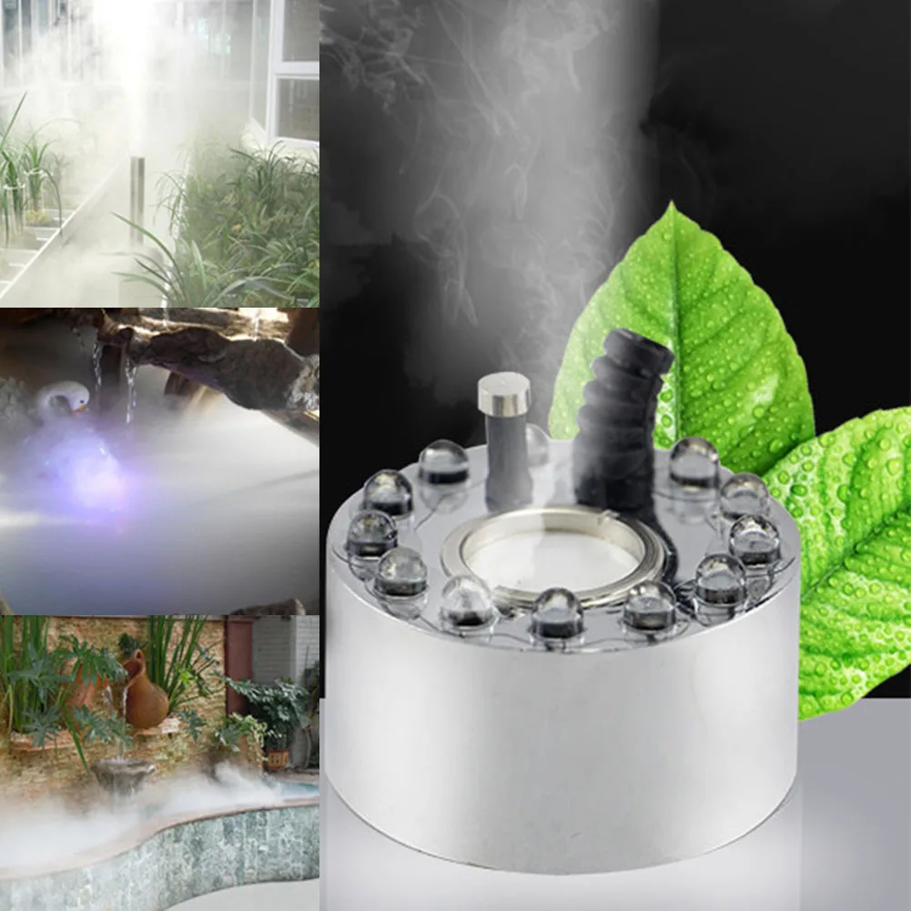 12LED ультразвуковой туман изготовитель фар Fogger воды фонтан Пруд ваза увлажнитель