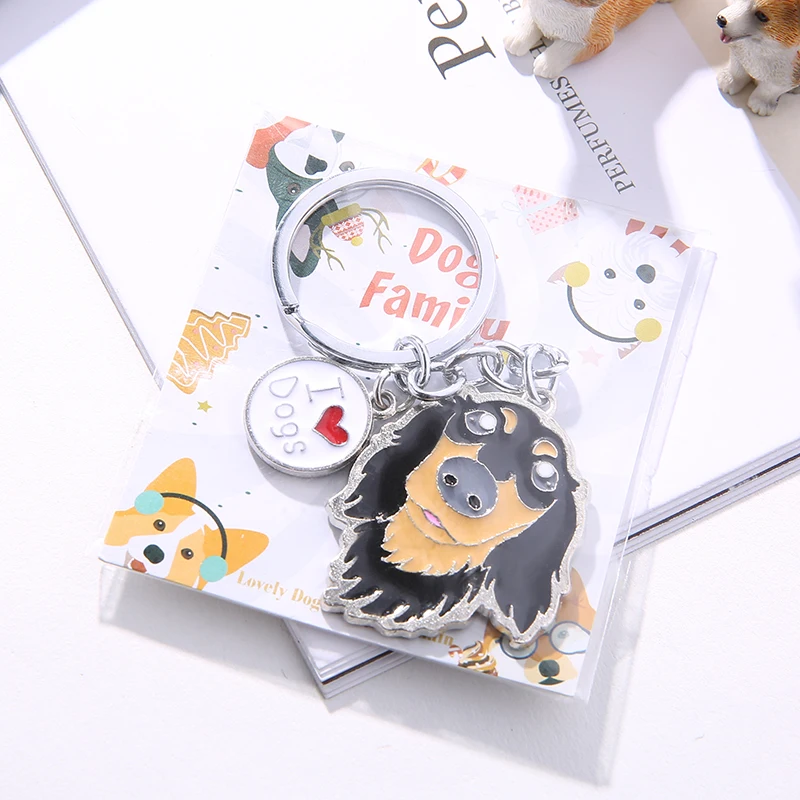 Брелок для ключей такса изящная бирка от лучшего друга с собакой Ювелирное