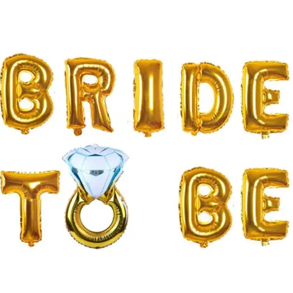 Свадебные душ 16 дюймов золотистые Серебристые шарики буквы "Bride To Be"