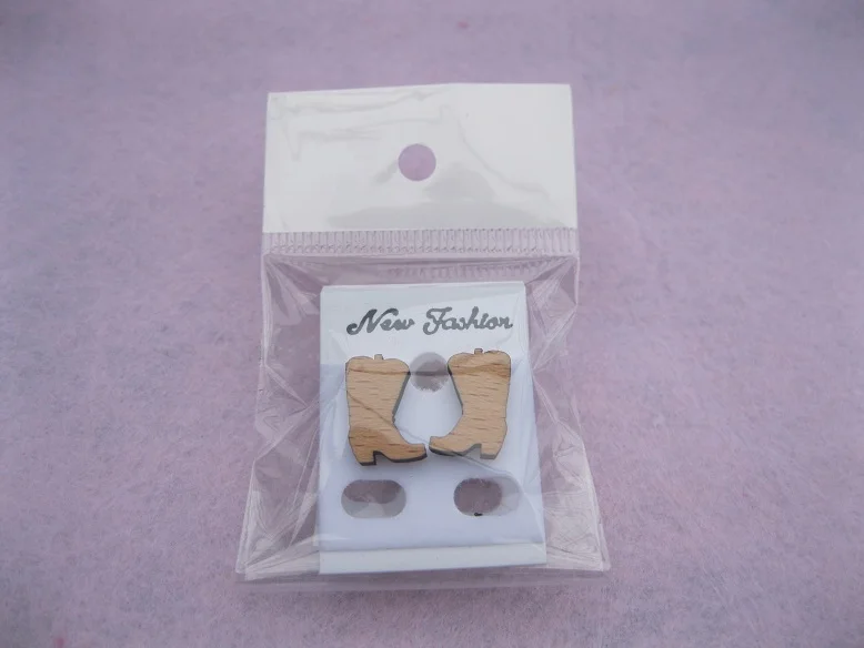 Уникальные деревянные Винтажные серьги гвоздики в стиле ботинок|earring holder|earring