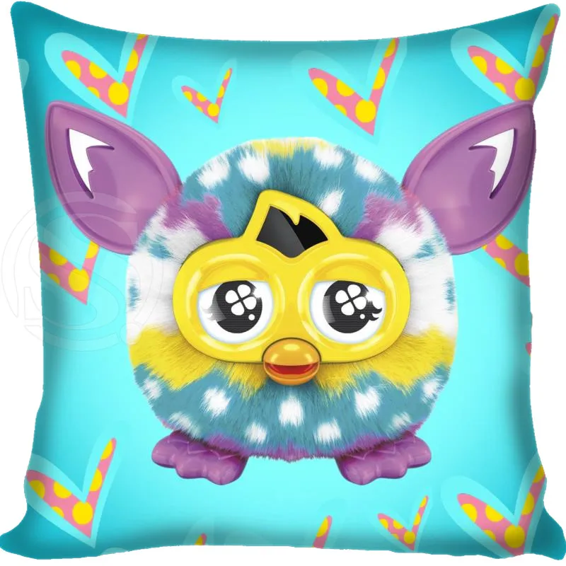Светло-серый Заказной чехол для подушки с рисунком из мультфильма Furby квадратный чехол для подушки на молнии с двух сторон 35x35 см 40x40 см 45x45 см 60x60 см под заказ Ваш образ - Цвет: Светло-серый