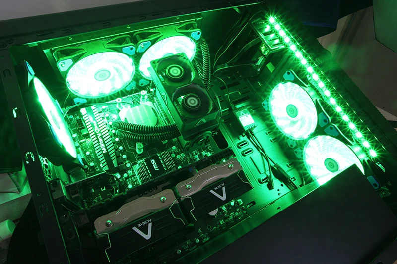 ALSEYE RGB куллер 120 мм светодиодный вентилятор для компьютера удаленного Управление с RGB полосы и 2 вентиляторы 12 В 1300 об./мин. комплект