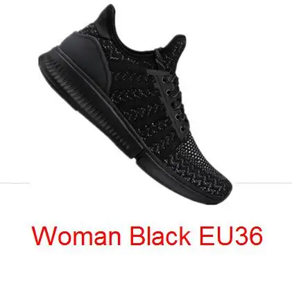 Woman Black EU36 Original Xiaomi Mijia Sports Shoes Sneaker High Quality Professional Fashion IP67 Waterproof support Smart Chip(Not including - Цвет: Woman Black EU36
