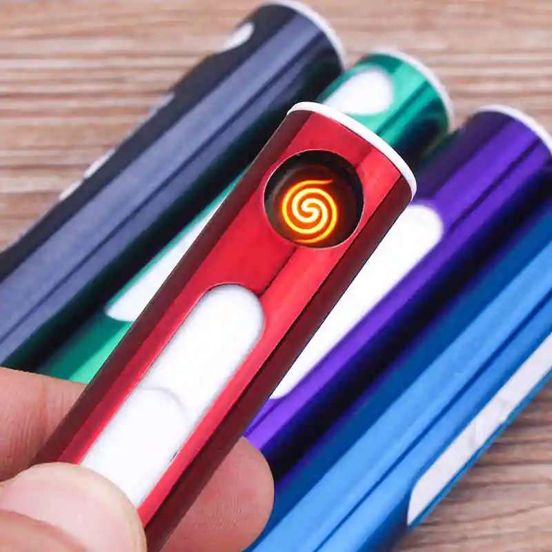 Портативная электронная USB Зажигалка беспламенная ветрозащитная плазменная